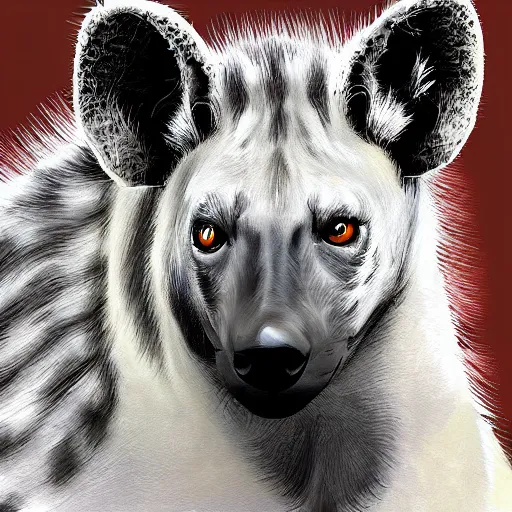 Image similar to white spotted hyena, digital painting