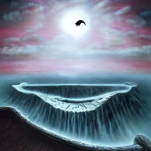 Image similar to surrealism digital painting of the end of the world., horror,