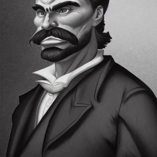 Image similar to the ultimate gigachad, incredibly muscular Friedrich Nietzsche, Friedrich Nietzsche with chiseled jawline, Character Illustration, Comic Art, trending on artstation