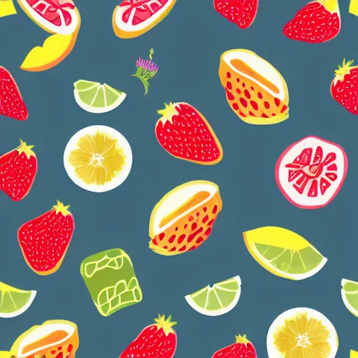 Image similar to Vector pattern with summer fruits