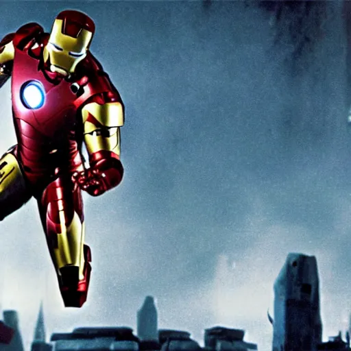 Image similar to Film still of Iron Man in Batman 1989, 4k