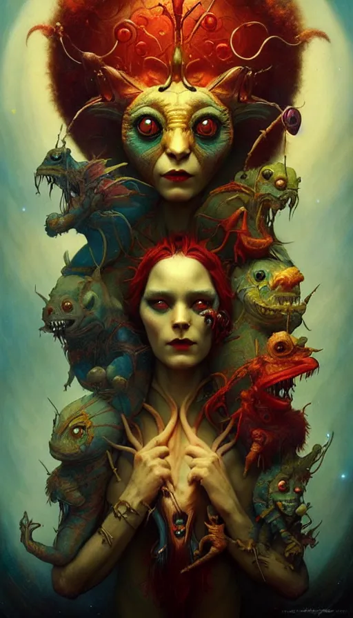 Image similar to exquisite imaginative friendly weird magic creature poster art humanoid colourful movie art by : : weta studio tom bagshaw james jean frank frazetta