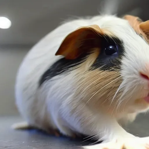 Prompt: adorable guinea pig shooting lasers out of it's eyes