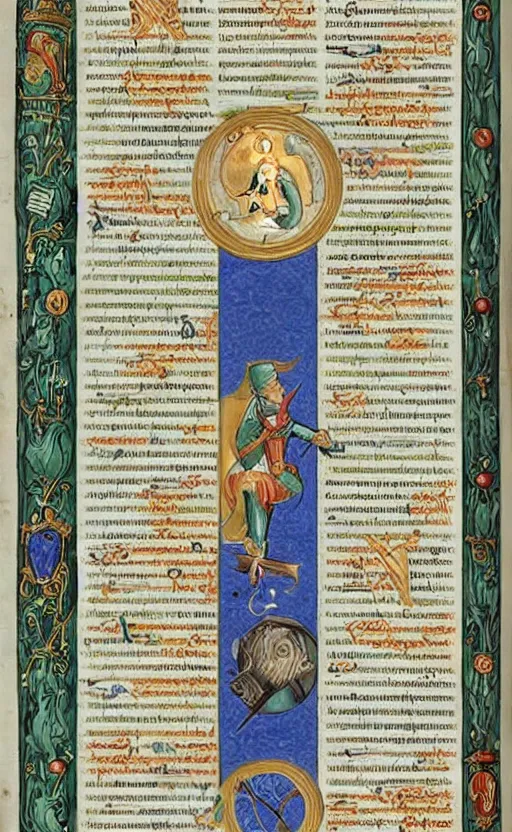 Image similar to illuminated manuscript of the story of the Matrix