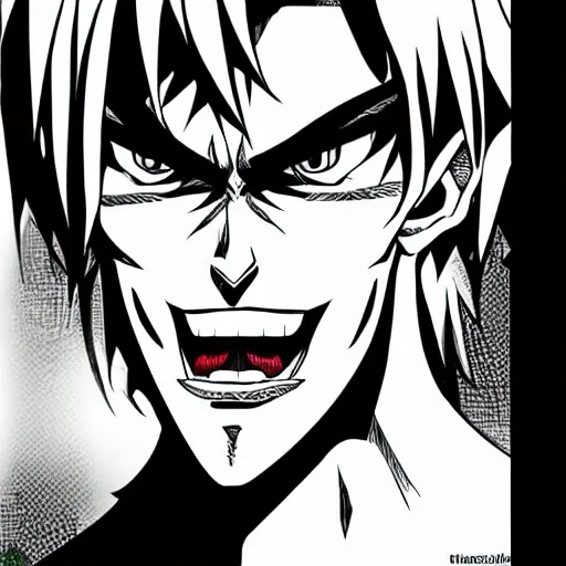 Image similar to gigachad demon, manga style, hyperdetailed