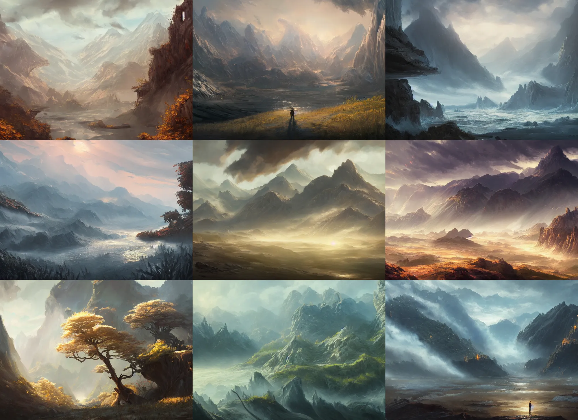 an epic cinematic concept art of a landscape, oil | Stable Diffusion ...