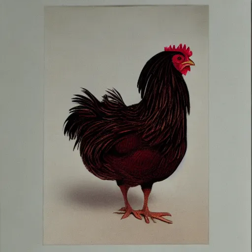 Prompt: a photograph of a chicken made of rubies