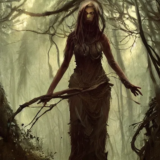 a forest Witch in the style of Greg Rutkowski, | Stable Diffusion | OpenArt
