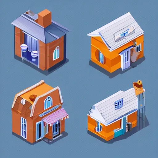 Image similar to cute isometric house