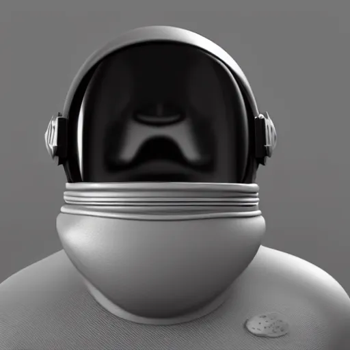 Image similar to Realistic product photo of black alien space helmet, artstation, 3d, octane render, top light, gray background