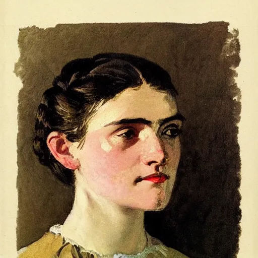 Prompt: female portrait, by winslow homer.