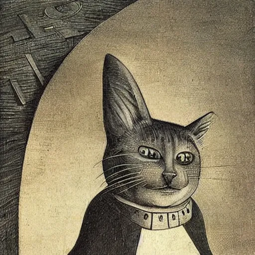 Image similar to stunning portrait of the cat of cheshire from alice in wonderland by hieronymus bosch