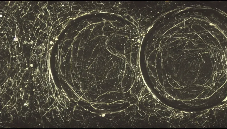 Prompt: bacterial growth in a giant petri dish, by santiago ramon y cajal, cinematic lighting, establishing shot