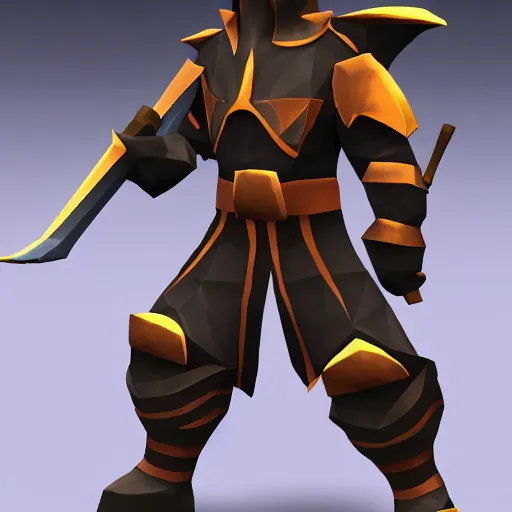 Image similar to Runescape Rune Armor, low poly artstation rendition