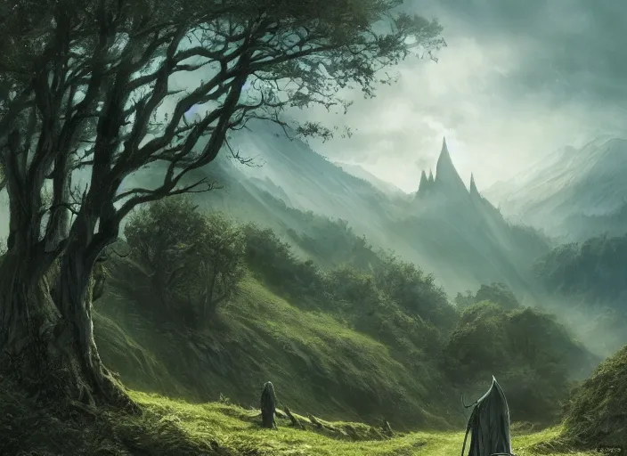 Image similar to nazgul in the shire scenery landscape, lord of the rings, highly detailed, perfect lighting, perfect composition, 4 k, artgerm, derek zabrocki, greg rutkowski