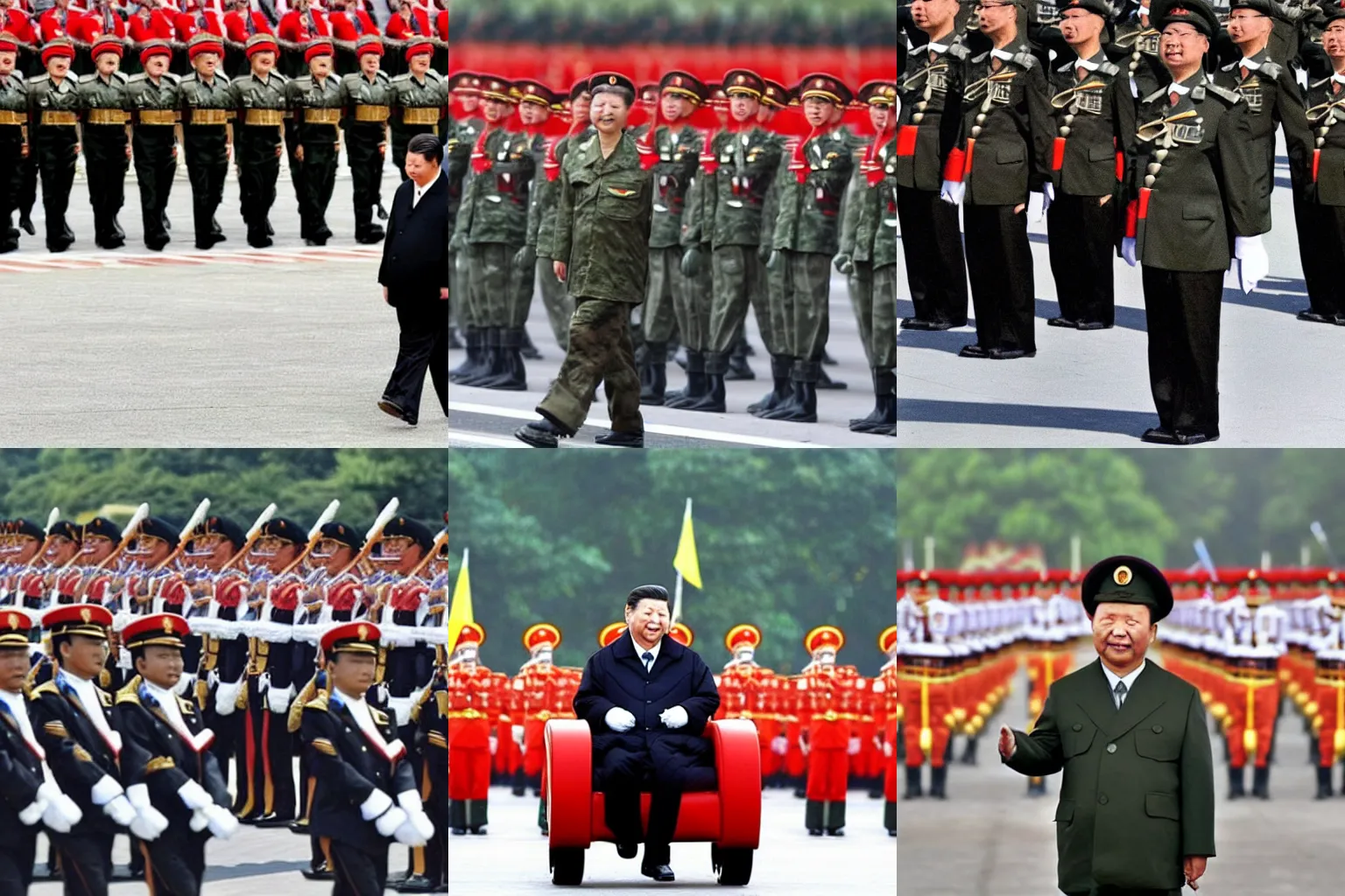 Prompt: xi jinping 2 years old at a military parade