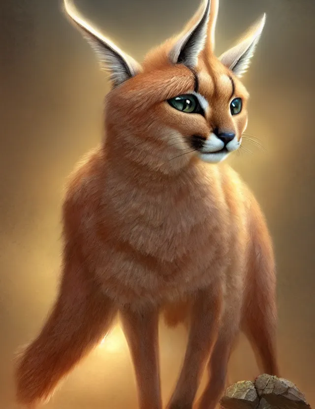 Image similar to cute fluffy caracal in a ancient greek city, wearing a hat on head | | cute, key visual, realistic shaded perfect face, fine details by stanley artgerm lau, wlop, rossdraws, james jean, andrei riabovitchev, marc simonetti, and sakimichan, trending on artstation