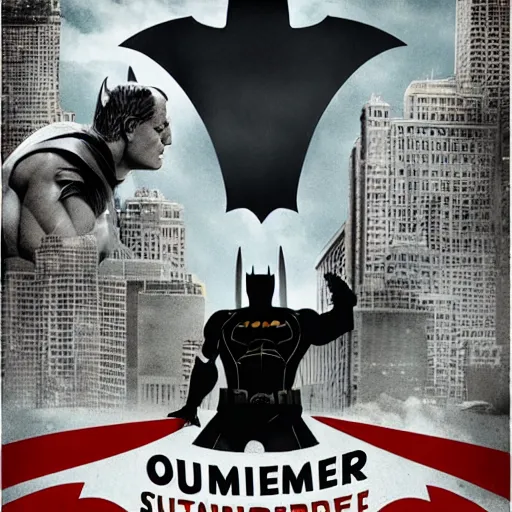Image similar to summer blockbuster movie poster batman vs the state of indiana