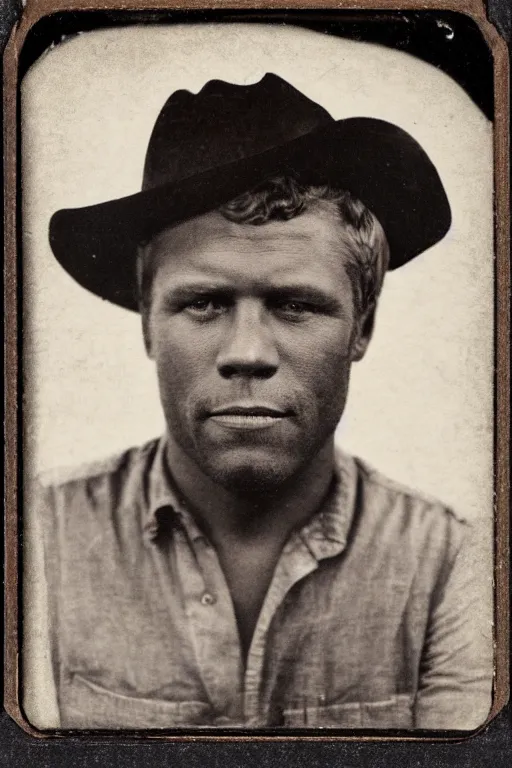 Prompt: a tintype photo of the actor Steve McQueen