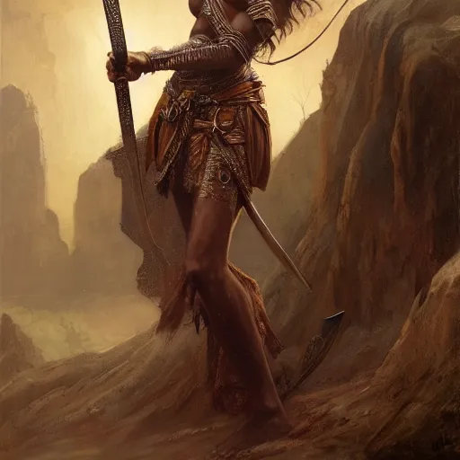 Prompt: artstation concept of a beautiful girl holding a sword in both hands, brown skin, face, silver garment, shiny colorful, hyperdetailed, artstation trending, world renowned artists, worth1000.com, historic artworks society, antique renewel, cgsociety, by greg rutkowski, by Gustave Dore, Deviantart