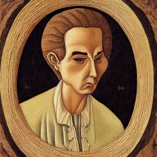 Image similar to a portrait of a character in a scenic environment by carlo crivelli