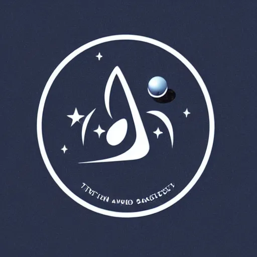 Image similar to a cutting edge logo for a space traveling agency, awwward, award winning design, dribble, symmetrical