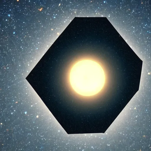 Image similar to photo of a hexagonal shaped hole in the night sky, made out of pure energy