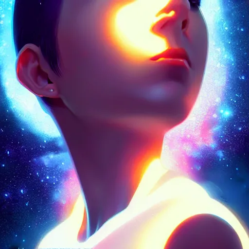 Image similar to a portrait of a beautiful plasma between galaxies, art by ilya kuvshinov and wlop and artgerm and josan gonzalez, digital art, highly detailed, intricate, sharp focus, trending on artstation hq, deviantart, pinterest, unreal engine 5, 4 k uhd image