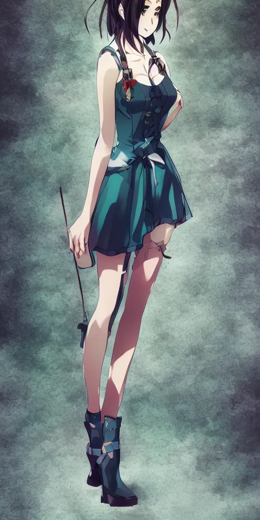 Image similar to An anime heroine wearing a stylish outfit inspired by Italian Riviera fashion, natural cinematic lighting, HDR