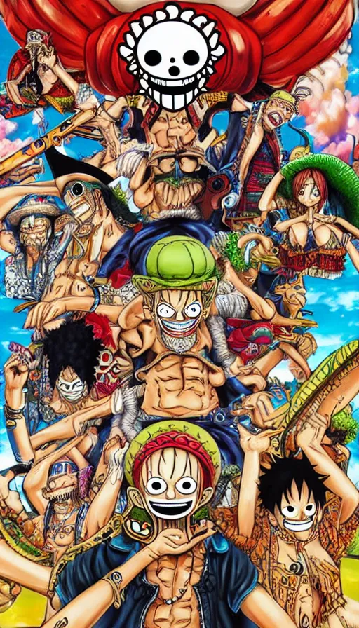 Image similar to psytrance artwork, from one piece