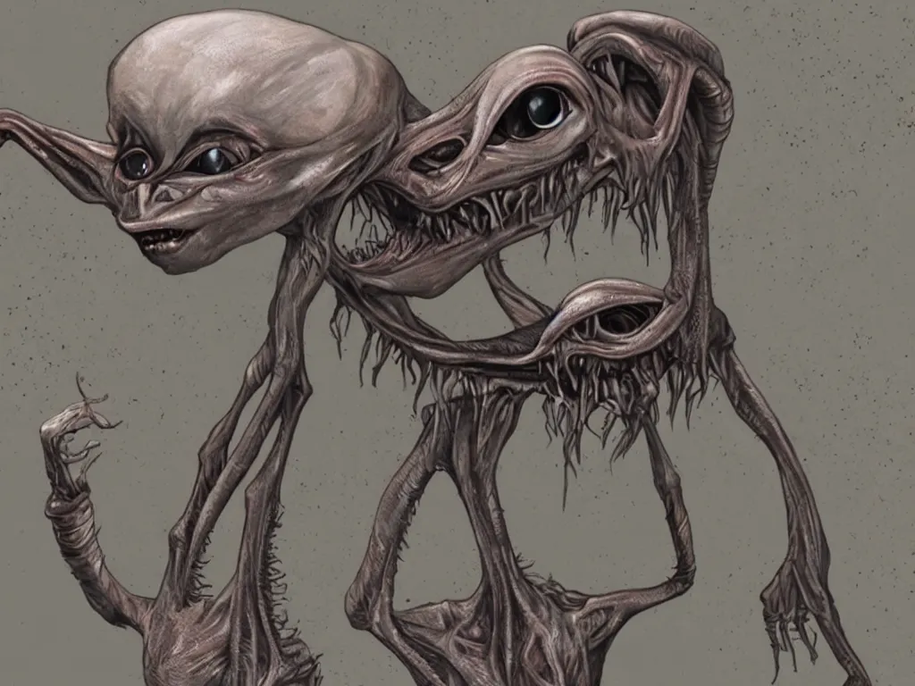 Prompt: a horrifying alien looking creature