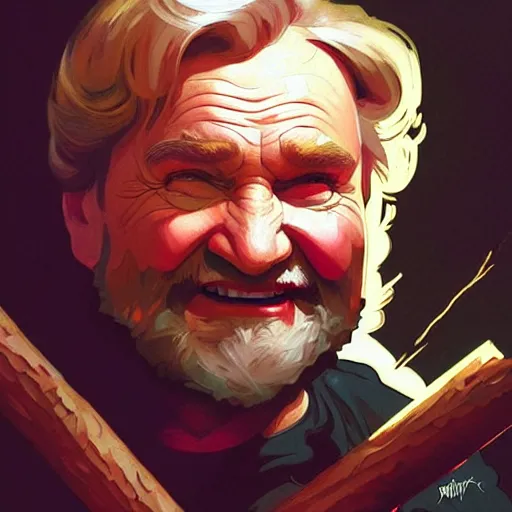 Prompt: a buff and sweaty betty white as a beardless lumberjack chopping wood, intricate, headshot, highly detailed, digital painting, artstation, concept art, sharp focus, cinematic lighting, illustration, art by artgerm and greg rutkowski, alphonse mucha, cgsociety