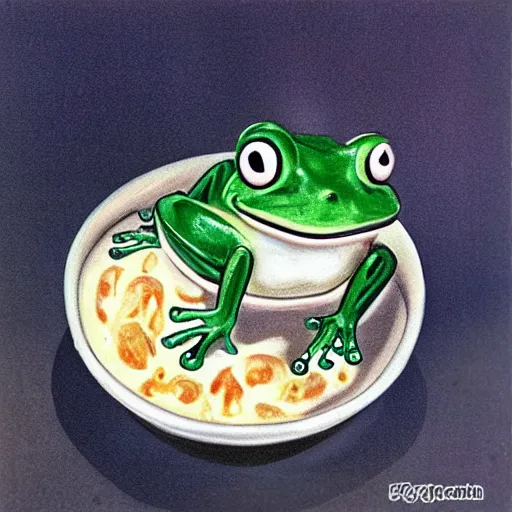 Image similar to frog in yogurt