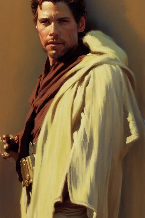 Image similar to detailed portrait of kenvin conroy dressed as jedi, painting by gaston bussiere, craig mullins, j. c. leyendecker