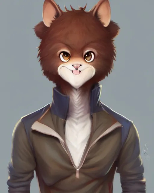 Prompt: character concept art of a cute young male anthropomorphic furry | | adorable, nuzzlesome, wigglesome, key visual, realistic shaded perfect face, fine details by stanley artgerm lau, wlop, rossdraws, james jean, andrei riabovitchev, marc simonetti, and sakimichan, trending on weasyl