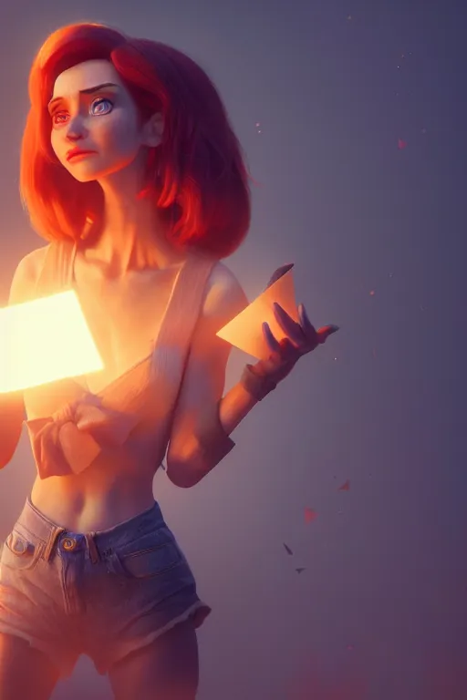 Image similar to olga buzova, ideal pixar character, volumetric lighting, epic composition, hyper detailed, ultra realistic, sharp focus, octane render, volumetric, ray tracing, artstation trending, inspired by tasteless tv shows, sense of awe, 4 k