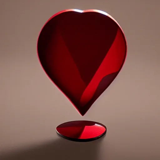 Image similar to a vase in the shape of a heart with red accents designed by versace