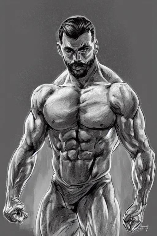 Image similar to gigachad luigi bodybuilder in the forest by ilya kuvshinov, ernest khalimov body by sleekntears, super mario bros symmetrical face concept art, hyper realistic, intricate, elegent, highly detailed, digital painting, concept art, smooth, sharp, focus, illustration, art by artgerm and greg rutkowski and alphonse mucha, artstation