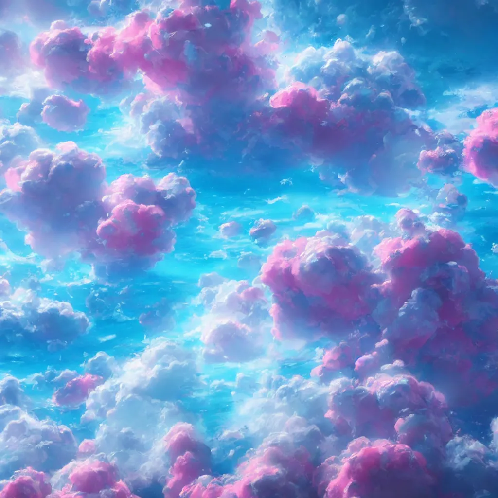 Prompt: blue and pink clouds under the sea, matte bright highly detailed, epic, 3D render, digital art, artstation, 8K artistic photography, photo-realistic, by Hiroya Oku, Jenny Seville, Francis Bacon, WLOP