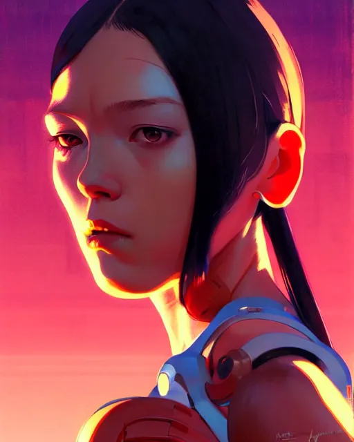 Image similar to cyborg girl | | audrey plaza, fine detail!! anime!! realistic shaded lighting!! poster by ilya kuvshinov katsuhiro otomo ghost - in - the - shell, magali villeneuve, artgerm, jeremy lipkin and michael garmash and rob rey