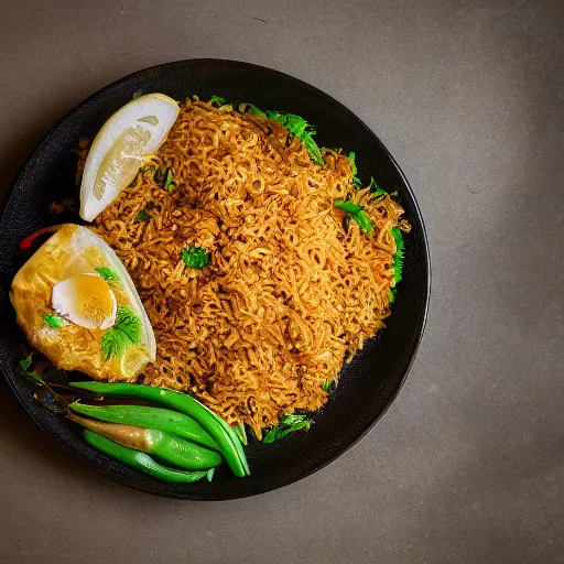 Image similar to nasi goreng mawut, realistic, sharp focus, 8 k high definition, insanely detailed, intricate, elegant, food photography