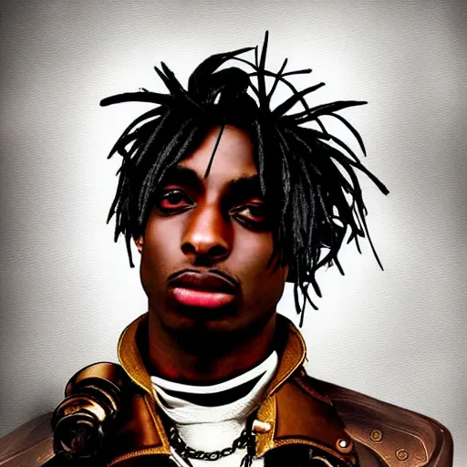 Image similar to playboi carti in steampunk style digital art 4 k the detailed super realistic