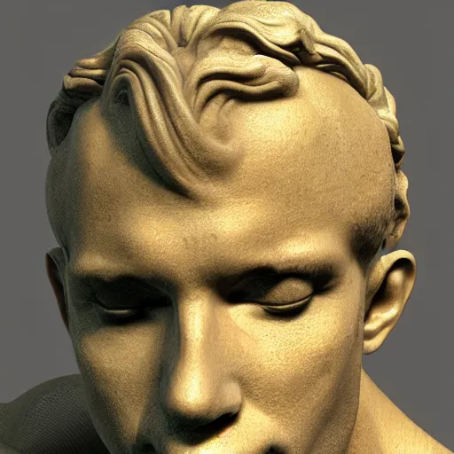 Prompt: renaissance statue head in a neon ring, 3 d render, ray tracing, hyper - realistic, hyper detailed, 8 k resolution, sharp focus