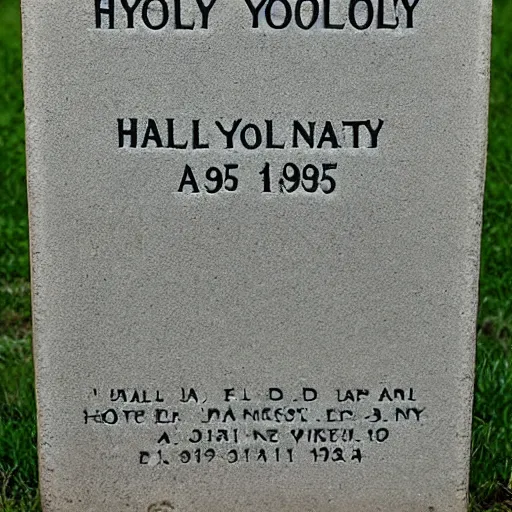 Prompt: tombstone of hall yockey, born april 1 st 1 9 2 5 died september 2 2 nd 1 9 6 4