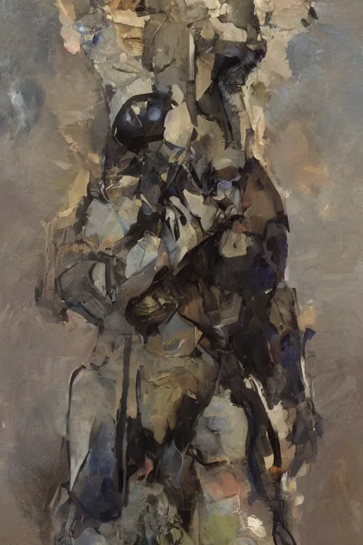 Image similar to a photorealistic painting of an attractive young girl, partially clothed in battle armor, olive skin, long dark hair, beautiful bone structure, symmetrical face, perfect eyes, intricate, elegant, digital painting, concept art, illustration, sharp focus, minimal artifacts, from Metal Gear, in the style of Ruan Jia and Mandy Jurgens, by Greg Rutkowski, trending on Artstation, award winning