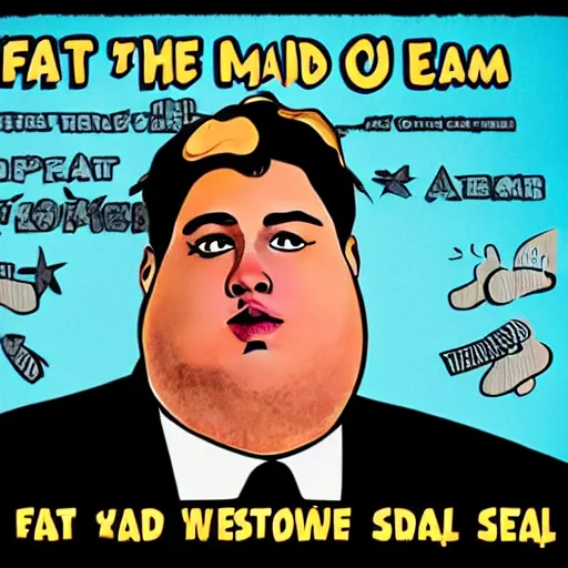 Image similar to fat man we respect you a lot fat man, snake oil CMO