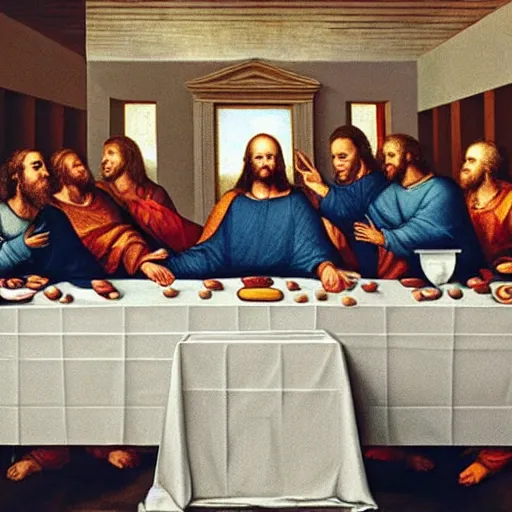 Image similar to Joe biden at the last supper, hyper realism renaissance art, detailed,