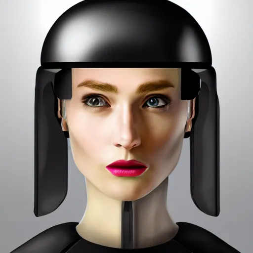 Prompt: portrait of female android, ue 5