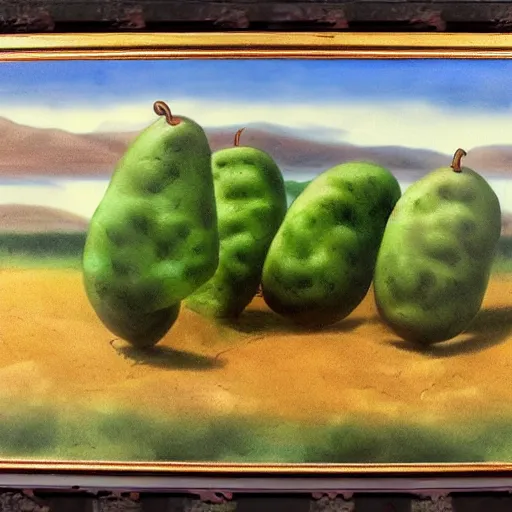 Prompt: waltzing potato, matte painting