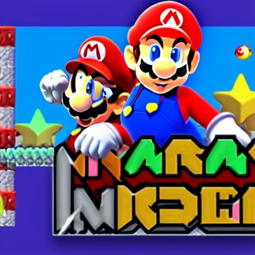 Prompt: bootleg mario video game